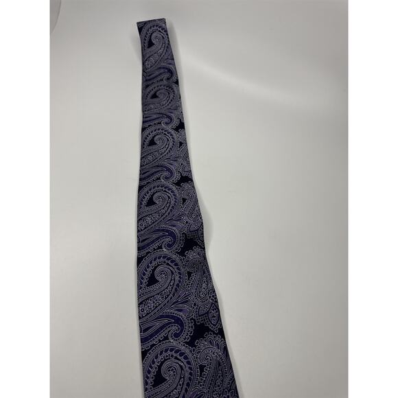 Stafford Tailored Culture Purple Paisley Pattern Mens Neck Tie - Picture 3 of 7